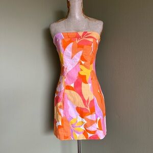 Peppermayo Sunday Spritz Strapless Tropical dress